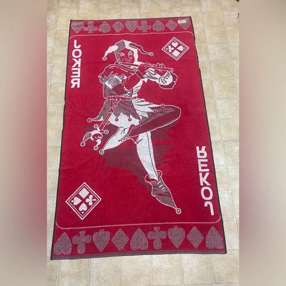 VTG, AN EXCLUSIVE INPOT Joker Red and White Textured Beach Towel Size 75X35”